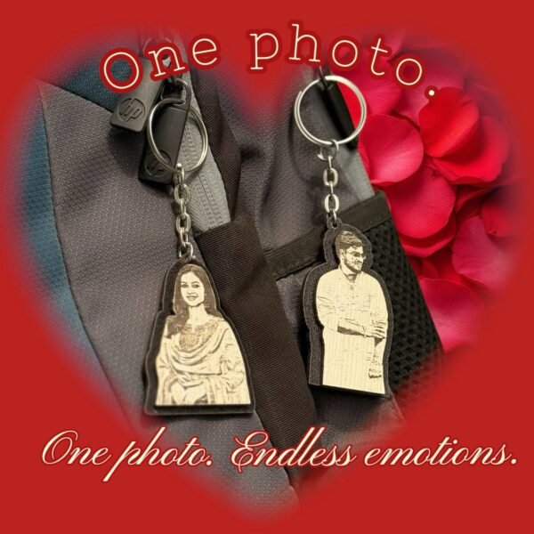 Personalized Photo Wooden  Keychain - 2.5 Inch