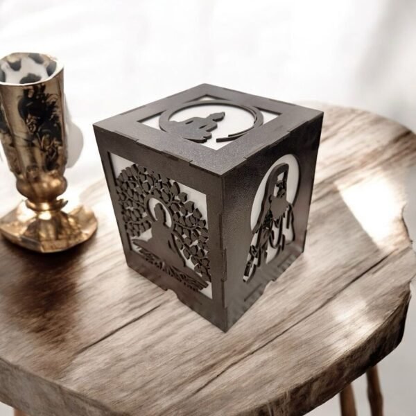 Handcrafted Solid Wood Table Lamp – Rustic Elegance